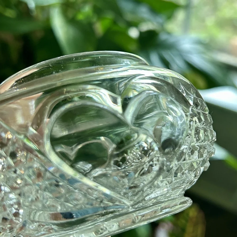 Antique Tarentum Glass Hartford Rose Bowl Heart and Thumbprint Cir 1896 Trinket